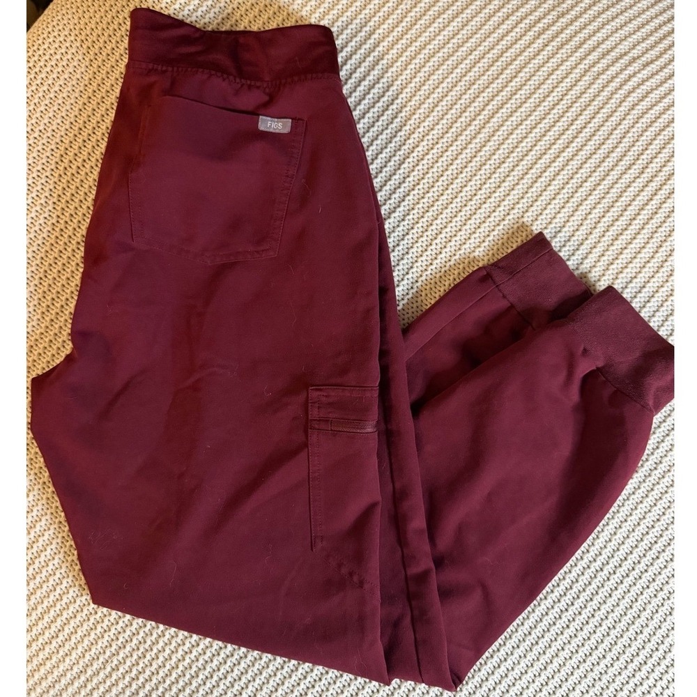 FIGS Jogger Scrub Pants Maroon Burgundy Womens Medium
